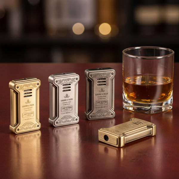 Jifeng Cigar Lighter Torch Gas Refillable Windproof Lighter Jet Flame Silver - Image 5