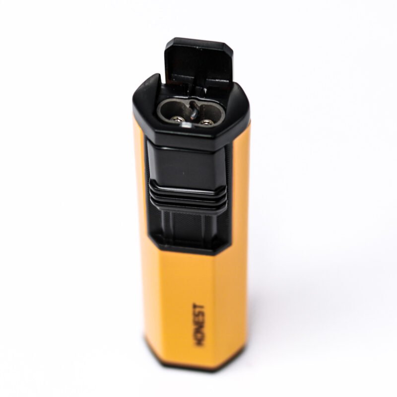 HONEST Cigar Lighter Jet Flame Butane Gas Torch with Cigar Puncher Metal