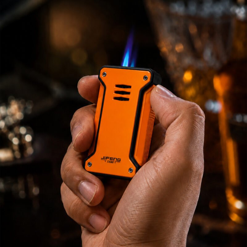 Jifeng Butane Cigar Lighter Torch Gas Refillable Windproof Lighter Jet Flame Orange