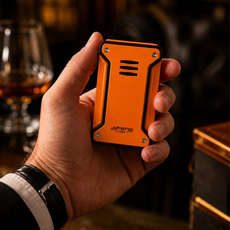 Jifeng Butane Cigar Lighter Torch Gas Refillable Windproof Lighter Jet Flame Orange