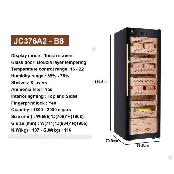 Hemingway Electric Cigar Humidor B8 - Image 4