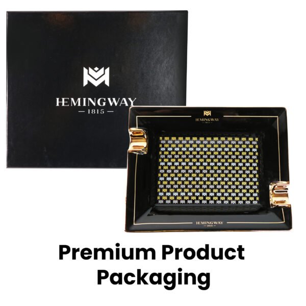 Hemingway Ceramic Cigar Ashtray for 2 Cigars, Living Room Design Smoking Ash Tray Special Edition - Image 4