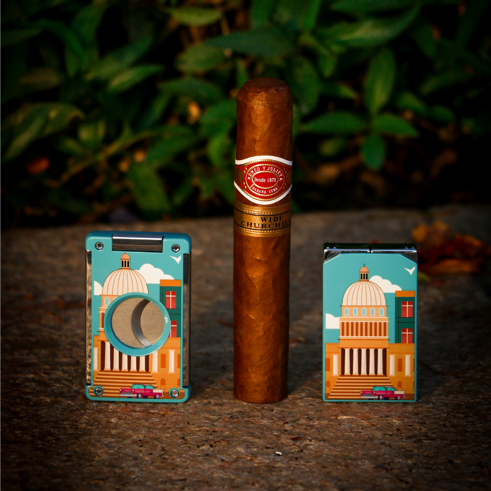 The Hemingway Design Set Includes a Cigar Cutter and Leather Cigar Case Special Edition