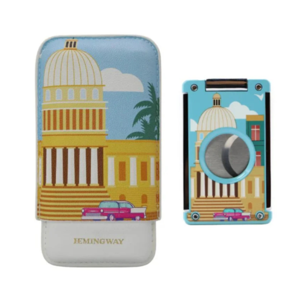 The Hemingway Design Set Includes a Cigar Cutter and Leather Cigar Case Special Edition - Image 1