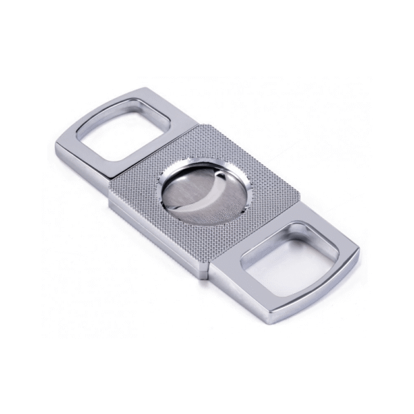 Portable Cigar Cutter Silver Gift Boxed Cigar Cutter Zinc Alloy Plated Stainless Steel Double Edge Cigar Cutter - Image 1