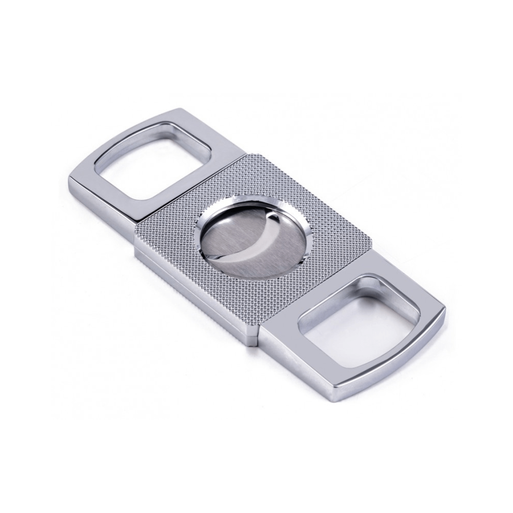 Portable Cigar Cutter Silver Gift Boxed Cigar Cutter Zinc Alloy Plated Stainless Steel Double Edge Cigar Cutter