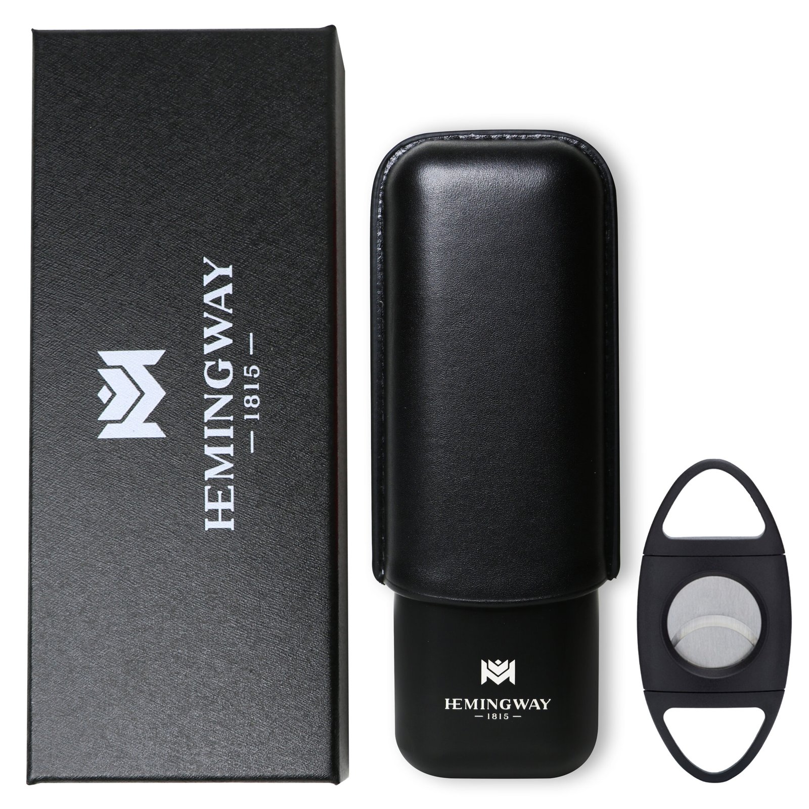 Hemingway Stainless Steel & Leather Portable Travel Cigar Humidor Case Black | Holds Up to 2 Cigars - Image 6