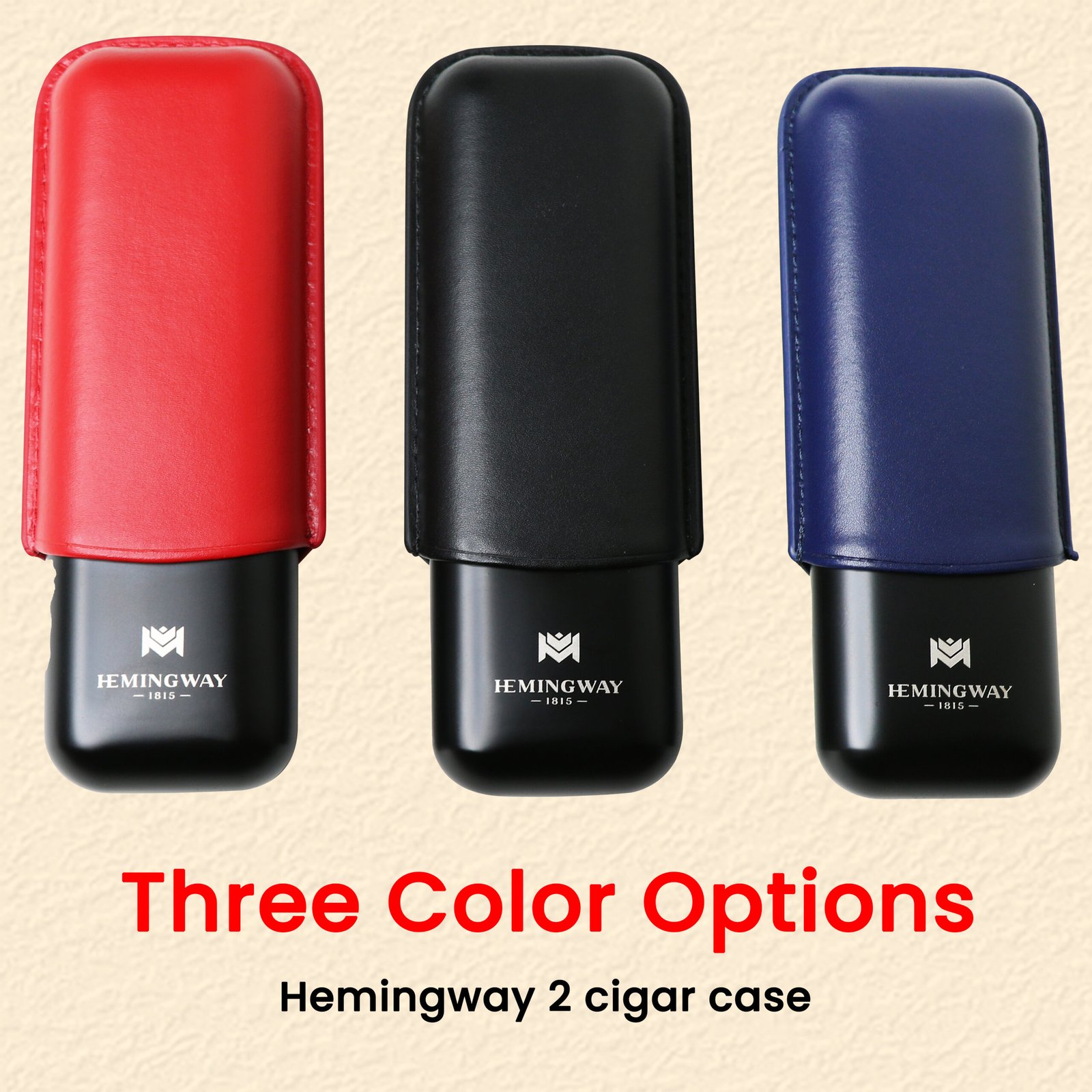 Hemingway Stainless Steel & Leather Portable Travel Cigar Humidor Case Black | Holds Up to 2 Cigars - Image 3