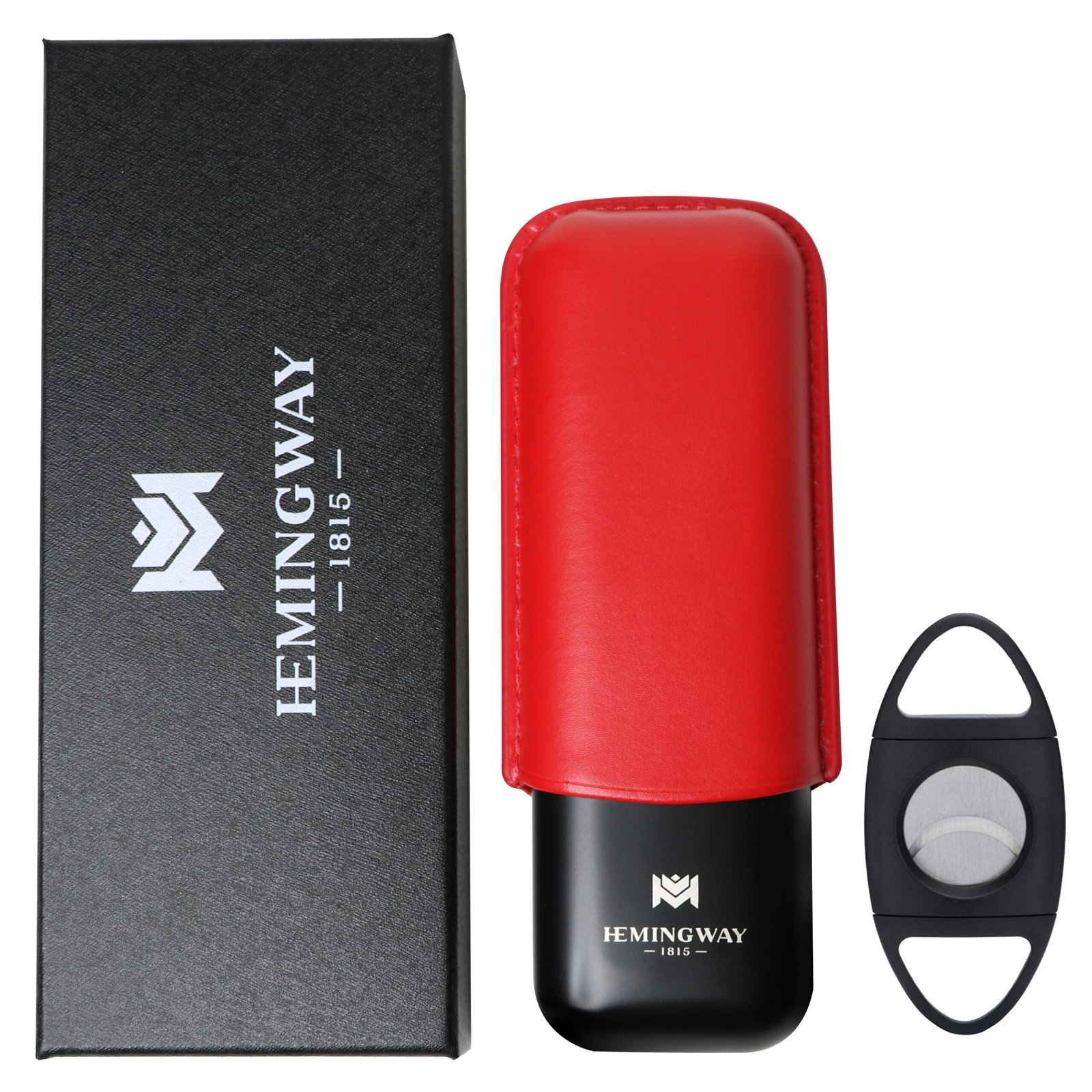 Hemingway Stainless Steel & Leather Portable Travel Cigar Humidor Case Red | Holds Up to 2 Cigars - Image 5
