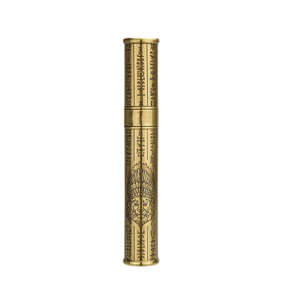 Lubinski Travel Cigar Tube Pure Copper Floral Carving Cigar Holder in Bronzy