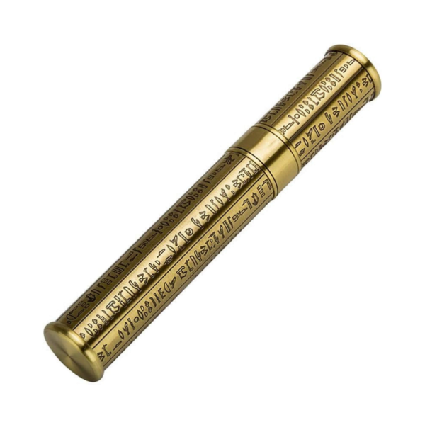 Lubinski Travel Cigar Tube Pure Copper Floral Carving Cigar Holder in Bronzy - Image 2