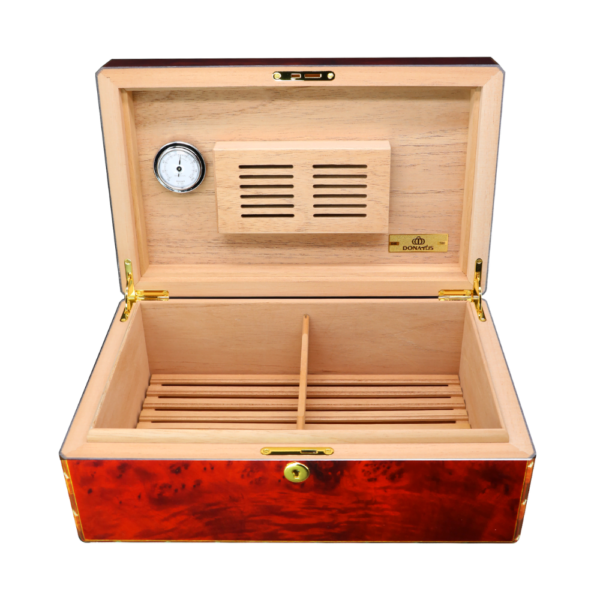 Donatus Cedar Wood Cigar Humidor Case Large Capacity Cigar Storage Box W/Humidifier & Hygrometer - Image 2