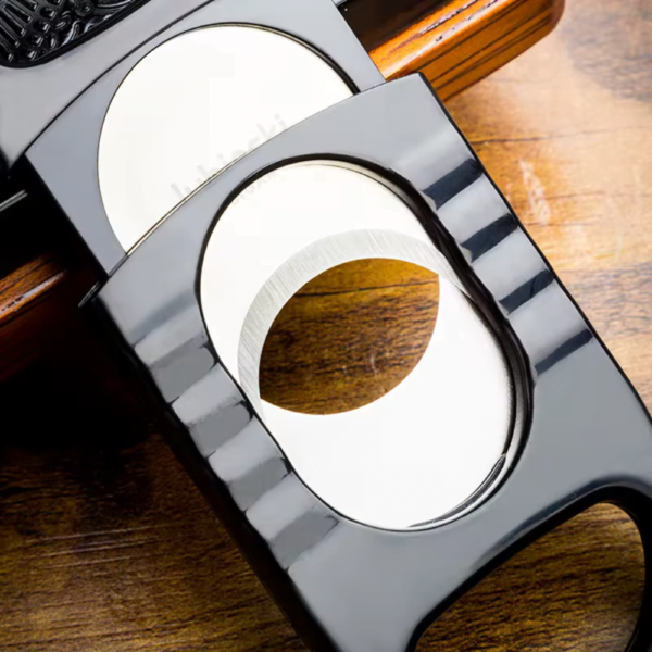 Portable Plastic Cigar Cutter Large Diameter Sharp and Smooth Cigar Cutter Black - Image 4