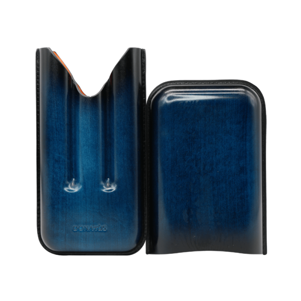 Portable Leather Cigar Case with 3 Cigar Holder First Class Quality Travel Cigar Case Elegant Design Blue - Image 2
