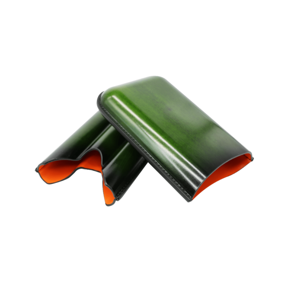 Portable Leather Cigar Case with 3 Cigar Holder First Class Quality Travel Cigar Case Elegant Design Green - Image 3