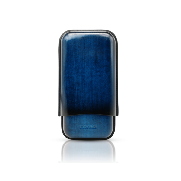 Portable Leather Cigar Case with 3 Cigar Holder First Class Quality Travel Cigar Case Elegant Design Blue