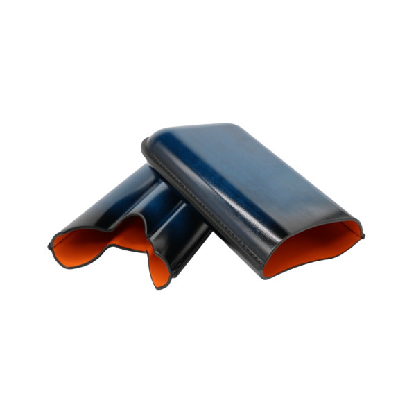 Portable Leather Cigar Case with 3 Cigar Holder First Class Quality Travel Cigar Case Elegant Design Blue - Image 5