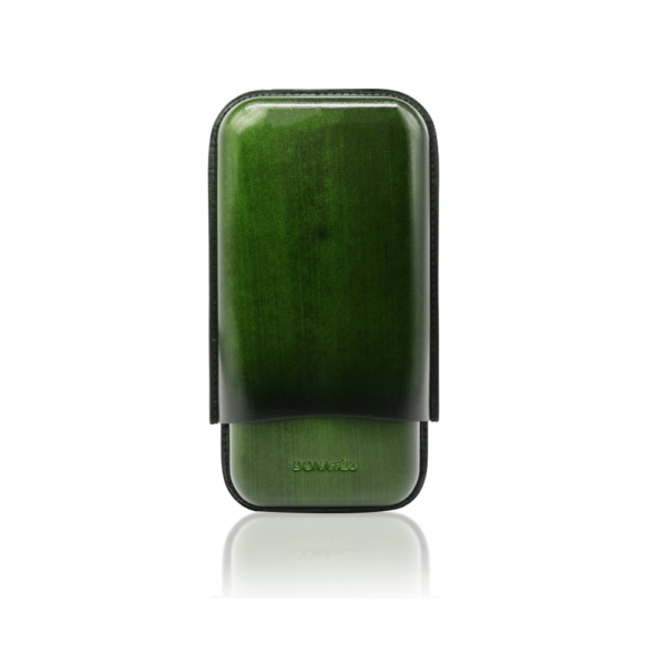 Portable Leather Cigar Case with 3 Cigar Holder First Class Quality Travel Cigar Case Elegant Design Green