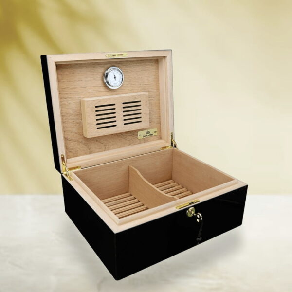 Donatus Cedar Cigar Humidor Case Large Capacity Cigar Storage Box W/Humidifier & Hygrometer