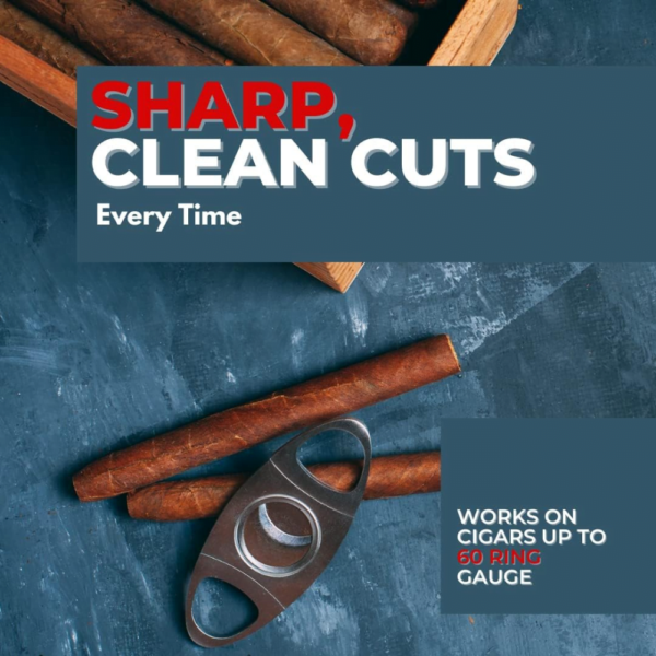 Cigar Cutter Stainless Steel Cigar Cutter Cuts Up to 60 Gauge Cigar - Image 6