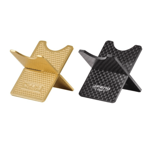 Portable Cigar Holder Stand Metal Cigar Rest with Leather Case Gold - Image 6