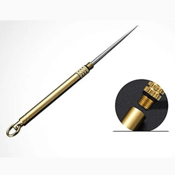 Gold Cigar Holder Needle Stainless Steel Punch Cigar Avoid Burns Hangs with Key Ring - Image 3
