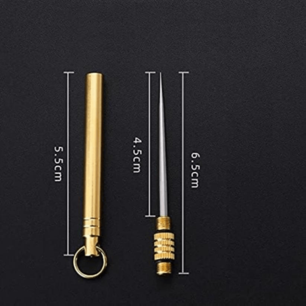 Gold Cigar Holder Needle Stainless Steel Punch Cigar Avoid Burns Hangs with Key Ring - Image 5