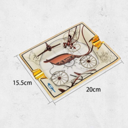 Ceramic Cigar Ashtray for 2 Cigars Holder Retro Pattern Tray Design Decoration Cigar Ashtray Set - Image 2