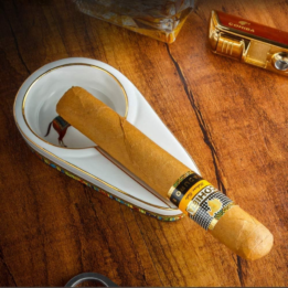 Cigar Ashtray for Indoor Outdoor, Ceramic Cigarette Travel Ashtray, Cigar Ash Tray for Home, Office, Bar (White) - Image 2