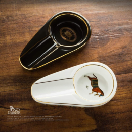 Cigar Ashtray for Indoor Outdoor, Ceramic Cigarette Travel Ashtray, Cigar Ash Tray for Home, Office, Bar (White) - Image 5