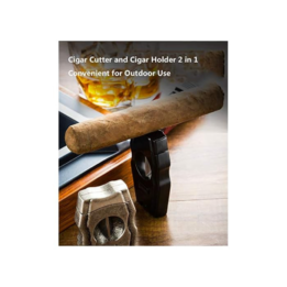 Lubinski Cigar Cutter Stainless Steel Sharpening V Cut Blades Luxury Cigar Cutter - Gold - Image 2