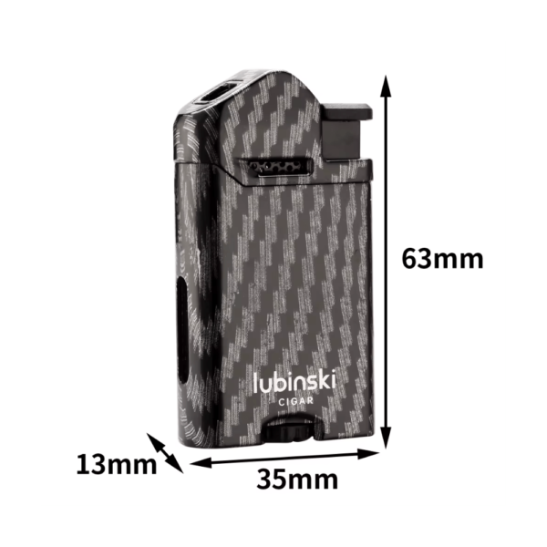 Cigar Lighter Zinc Alloy Windproof Direct Fire Visible Transom Portable Metal Lighter Outdoor Camping Hiking Black - Image 3