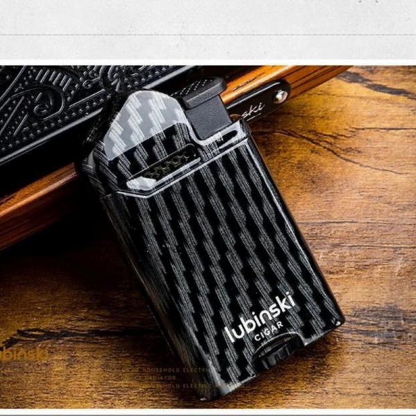 Cigar Lighter Zinc Alloy Windproof Direct Fire Visible Transom Portable Metal Lighter Outdoor Camping Hiking Black - Image 5