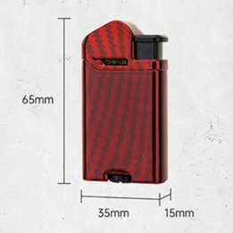 Cigar Lighter Zinc Alloy Windproof Direct Fire Visible Transom Portable Metal Lighter Outdoor Camping Hiking RED - Image 6
