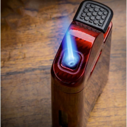 Cigar Lighter Zinc Alloy Windproof Direct Fire Visible Transom Portable Metal Lighter Outdoor Camping Hiking RED - Image 2