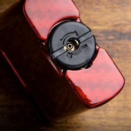 Cigar Lighter Zinc Alloy Windproof Direct Fire Visible Transom Portable Metal Lighter Outdoor Camping Hiking RED - Image 4