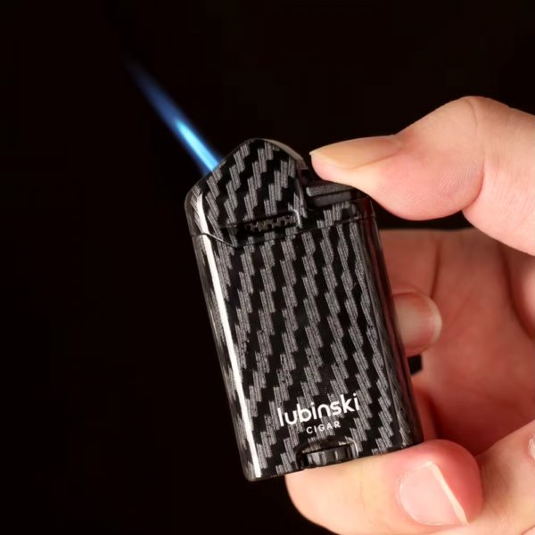 Cigar Lighter Zinc Alloy Windproof Direct Fire Visible Transom Portable Metal Lighter Outdoor Camping Hiking Black - Image 2