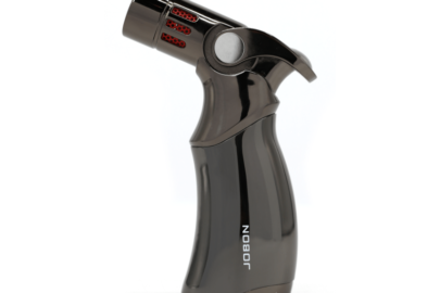 JOBON Windproof Adjustable Refillable 4 Flame  Cigar Lighter Jet Torch Gas Lighter Gray