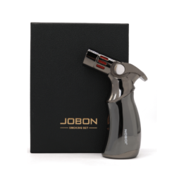 JOBON Windproof Adjustable Refillable 4 Flame  Cigar Lighter Jet Torch Gas Lighter Gray - Image 3