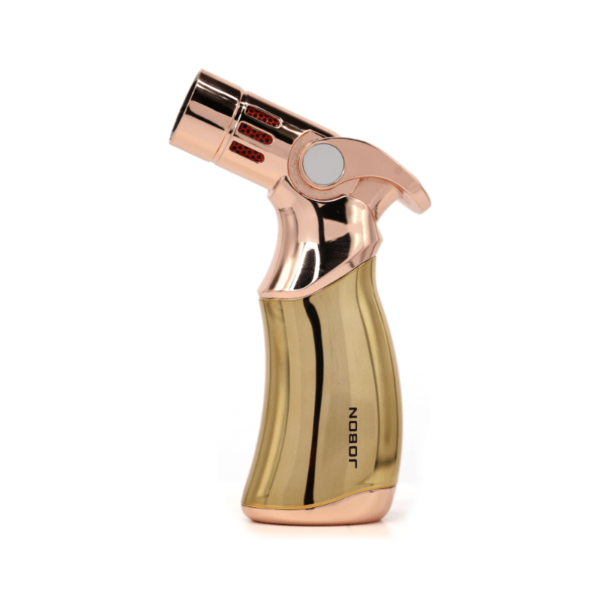 JOBON Windproof Butane Gas Cigar Lighter Blue Flame Cigar Lighter Gold - Image 4