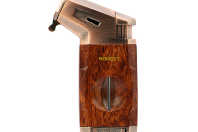 Honest Cigar Lighter with V Cut Cigar Lighter Metal Jet Flame 2 In 1 Windproof Wooden