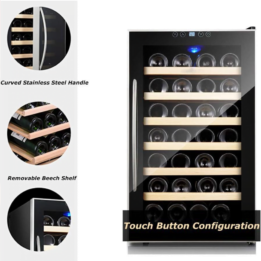Electronic Temperature wine Cooler Wine Fridge fashion touch screen Temperature And Humidity Storage - Image 4