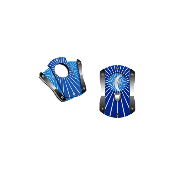 LOTUS Cigar Cutter Premium Quality Sharp Double Blades Butterfly Shape - BLUE - Image 4