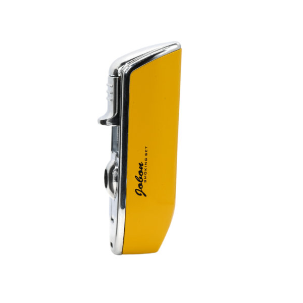 Jobon Cigar Lighter Triple Jet Flame Torch Lighter with Cigar Puncher - Yellow