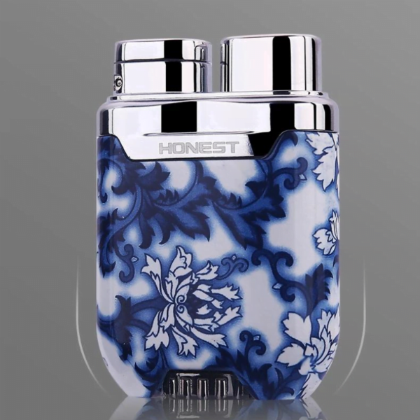 Honest Cigar Lighter Windproof Butane Cigar  Lighter Metal Blue Flame Refillable Adjustable - Image 2