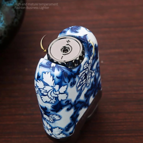 Honest Cigar Lighter Windproof Butane Cigar  Lighter Metal Blue Flame Refillable Adjustable - Image 4
