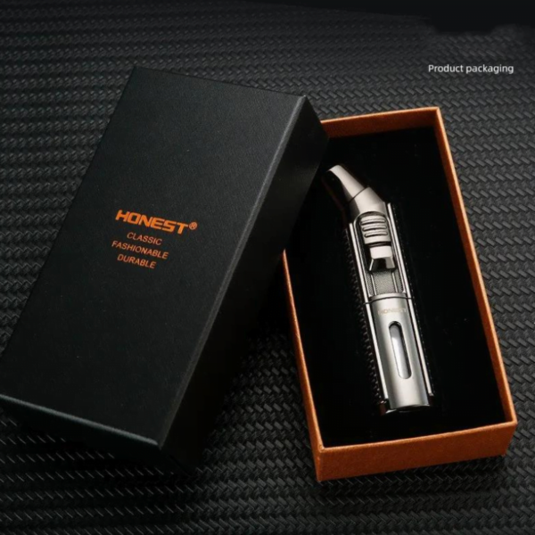 HONEST Cigar Lighter Elbow Metal Gas Butane Lighter Strong Blue Flame Gun Cigar Lighter - Image 5