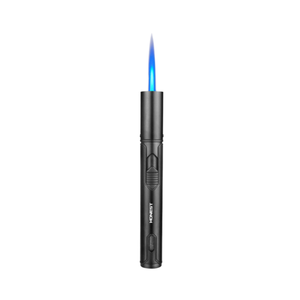 Honest Cigar Lighter Windproof Single Jet Flame Butane Refillable Torch Lighter Black
