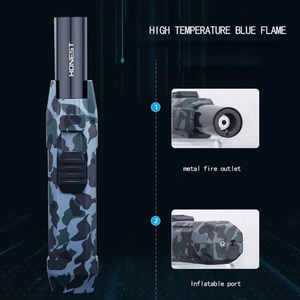 Honest Metal Cigar Lighter Windproof Big Jet Flames Lighter Turbo Torch  Fire Cigar Lighter - Image 3