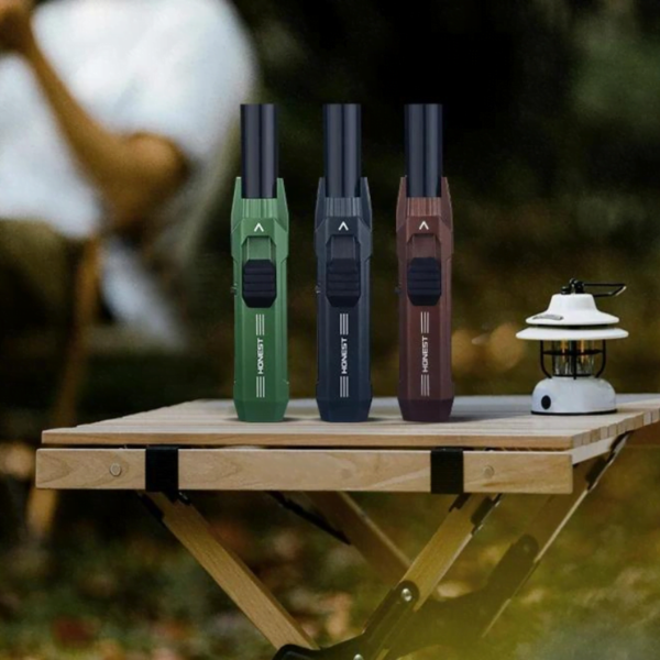 Honest Cigar Lighter Windproof Big Jet Flames Lighter Fire Cigar Lighters Black - Image 4